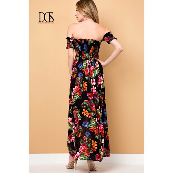 ❤️Lily - Floral Off Shoulder Hi Lo Maxi Dress - Picture 3 of 8